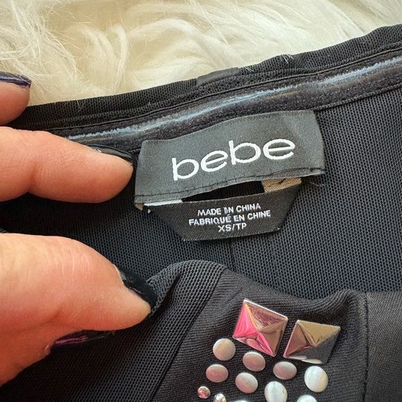 bebe Strapless Black Feather Dress - Picture 4 of 4